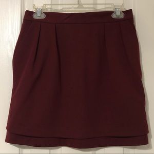 Maroon double layer skirt WITH POCKETS